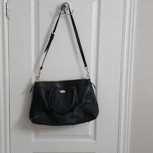 Coach black leather cross body hand bag